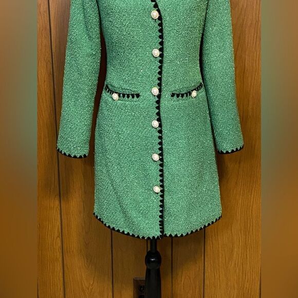 Alexia Admor Zayla Long Sleeve Button Front Tweed Dress size 4 - Picture 7 of 13